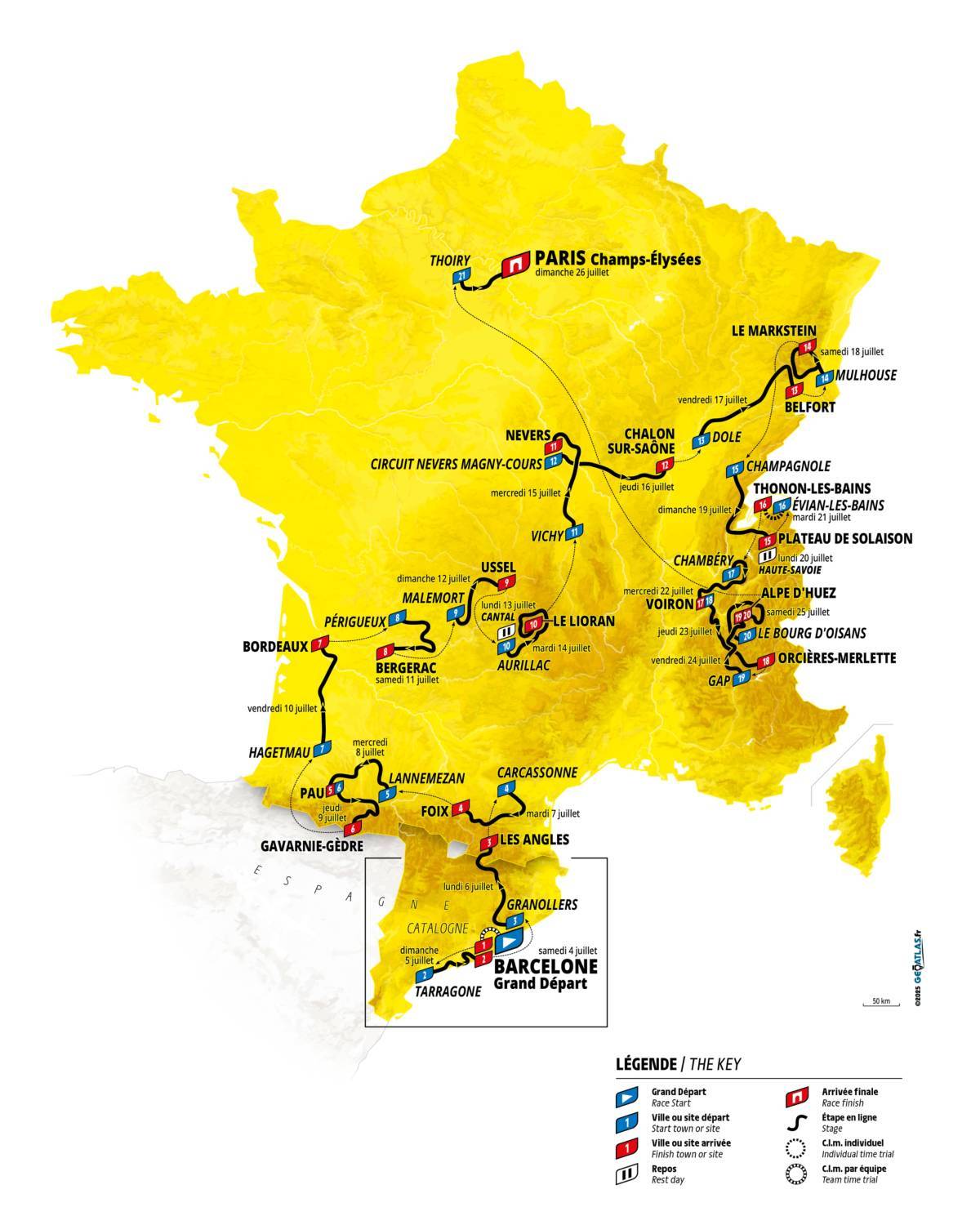 Tour de France parcours 2026