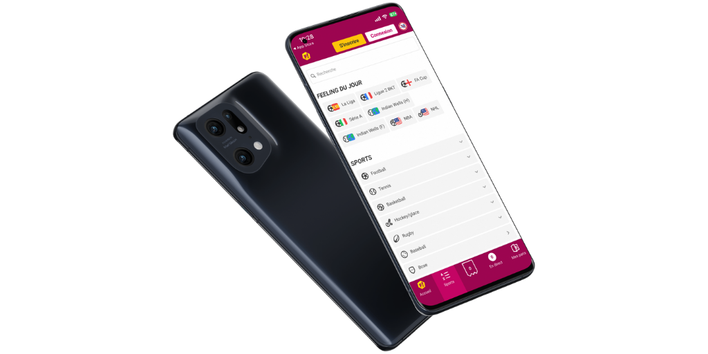 Les sports sur l'app feelingbet Android