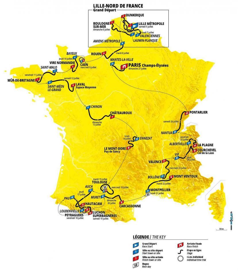 Tour de france parcours 2025